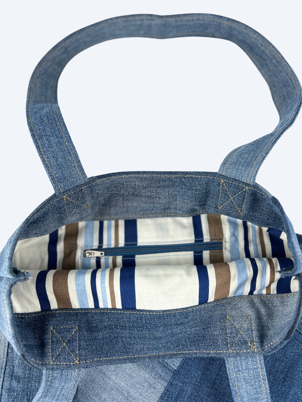 'linnen' tas van jeans - Afbeelding 3